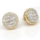 2.31ctw Round Baguette Natural Diamond Earrings in 14k Yellow Gold - simonbjewels.co