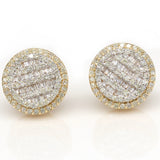 2.31ctw Round Baguette Natural Diamond Earrings in 14k Yellow Gold - simonbjewels.co