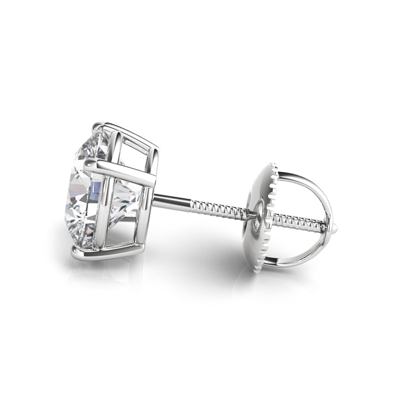 1.00ctw Round Brilliant Diamond Studs Earrings Set In 14k White Gold - simonbjewels.co