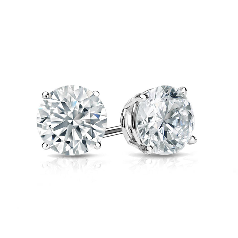 2.00 ctw Round Brilliant Diamond Studs Earrings Set In 14k White Gold - simonbjewels.co